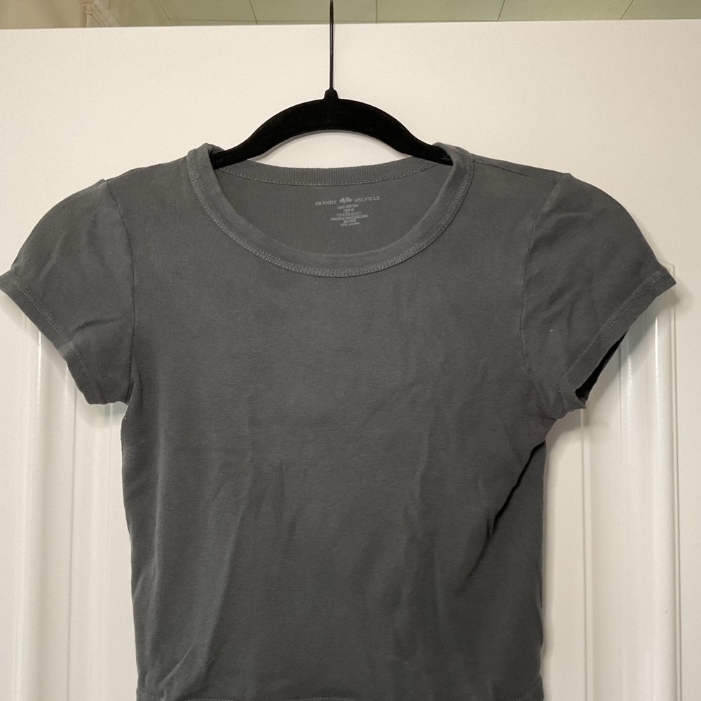 Brandy Melville cropped grey Short Sleeve Tee